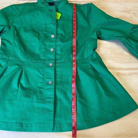 Studio Park x Jane Treacy Women's Green Denim Jacket Size S - Picture 12 of 13